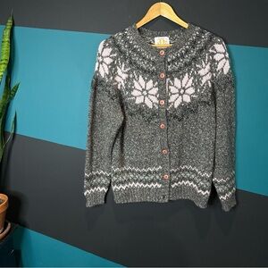 Vintage Paris Sport Club Women’s Cardigan Sweater Button Closure grey Normcore S